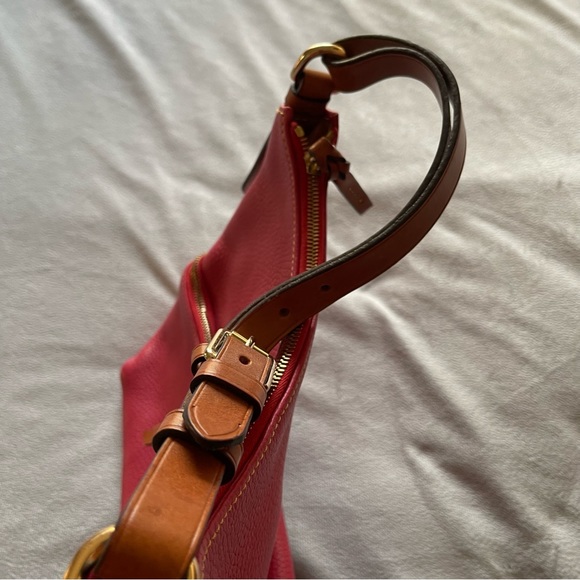 Dooney and Bourke pink pebble leather with a camel colored smooth leather strap - Picture 10 of 15
